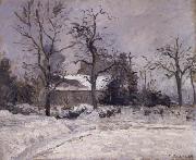 Piette-s house,Montfoucault in the snwo Camille Pissarro